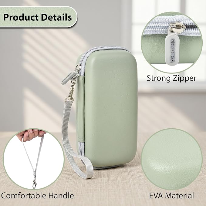 Film Camera Case for Kodak EKTAR H35 H35N Half Frame Film Camera | Camera and 35mm Film Rolls Storage, Mesh Pocket for Small Accessories, Travel and Home Organization; Slim, Green, Case Only - Image 4