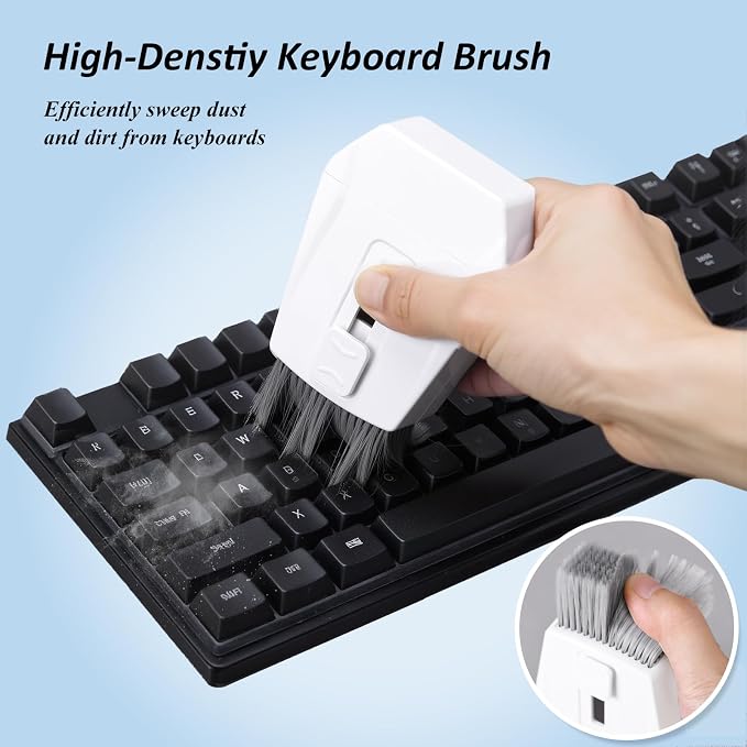 Keyboard Cleaner Brush, Portable for Laptop, Electronics, Home Office Use | High-Density Soft Brush, Retractable Design, Deep Cleaning Screen Spray, Microfiber Polishing Cloth, Multi-Surface Cleaning - Image 2