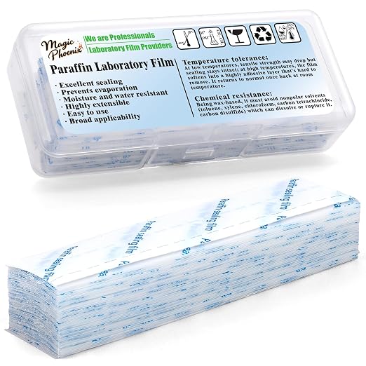 Lab Sealing Film Sheets, 1.2 inches (3cm) × 4 inches (10cm) (100pcs), Pre-Cut Plastic Wrap in Hard Case for Petri Dishes, Labware, Cryo Storage, Plant Grafting (BM-PSF-03) by magicphoenix
