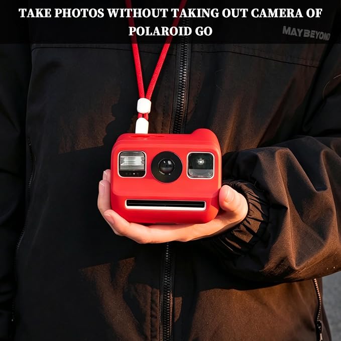 Silicone Case for Polaroid Go/Go Gen 2 Instant Print Camera, Red | Protective Cover for Polaroid Go, Soft Silicone Case, Travel Cover Storage Bag, Wrist Strap, All-Round Protection, No Camera - Image 6