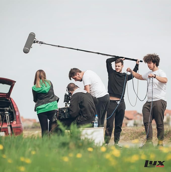 LyxPro Portable Mic Boom Pole Arm 5 Section Stretchable Padded Handheld Telescopic Aluminum Adjustable With Built In Internal XLR Cable Shotgun Zoom Microphones, Fish Pole extends 2.4’ - 9.25’ MPL-20 - Image 6