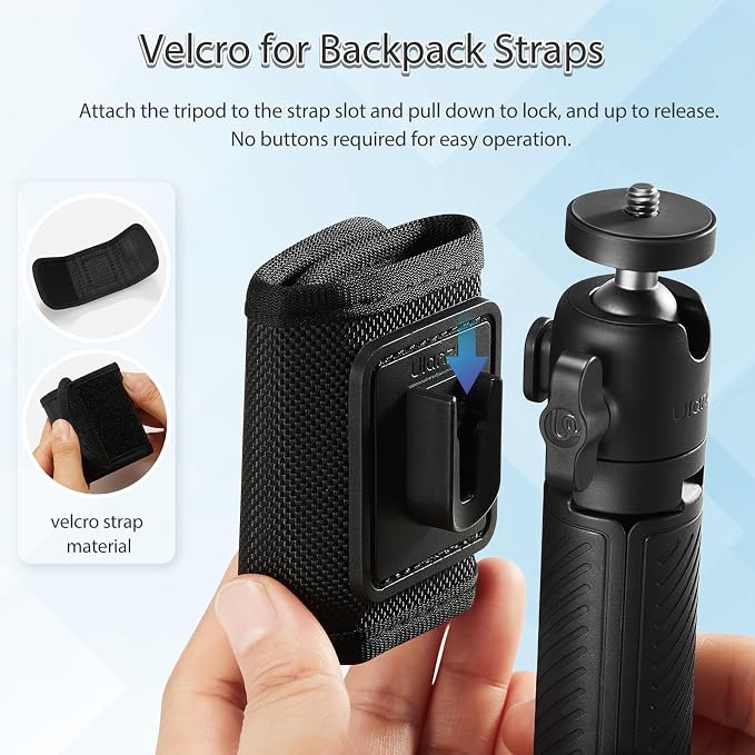 ULANZI MT88 ClipMate Tripod Mini Extension Rod for Pocket 3/Xtra Muse/Insta360 X5 X4/Action Cameras, 3-in-1 Selfie Stick w Backpack Mount Shoulder Strap, Adjustable Tabletop Tripod Handle Grip - Image 4