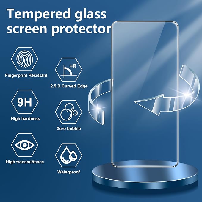 for Motorola Moto Edge 2026 Screen Protector with Camera Lens Protector, 9H Hardness Anti-Scratch Tempered Glass flim, Case Friendly,Anti-Scratch (2+2 PACK) - Image 2
