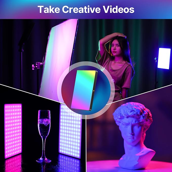 Ulanzi LT003 RGB LED Video Panel Light, 15W Big Panel 2500-9000K 8000mAh | Cri>95 360 Full Color, With Cct, Light Effects Bi- Color Modes, 120-Minute Battery Life For Content Creator Live Broadcast - Image 4