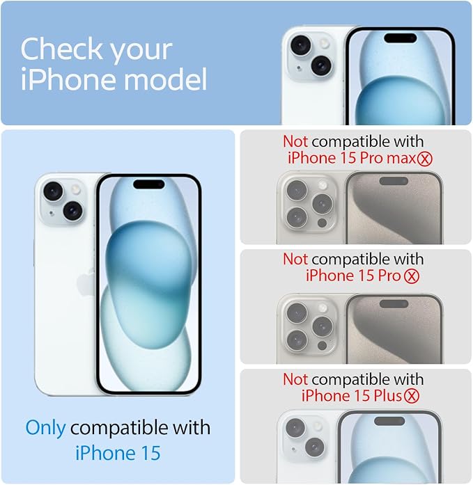 3 Pack Privacy Screen Protector for iPhone 15 +3 Pack Camera Lens Protector with Tempered Glass,Sensitive Touch and Screen Protection - Image 2