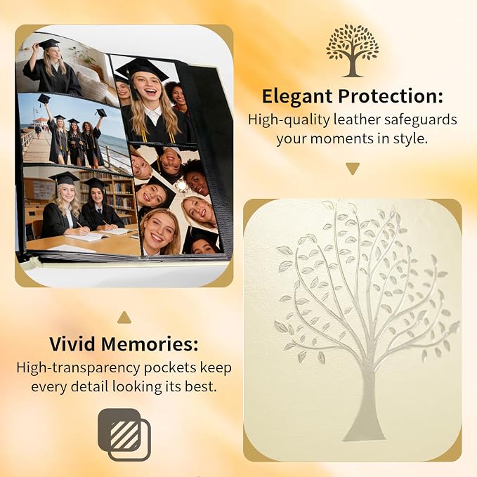 Photo Album 4x6 600 Pockets Photos, Large Capacity Leather Cover Photo Book | Slip-In Horizontal & Vertical Pockets Acid-Free Waterproof Picture Albums Great for Family Baby Wedding Holiday & Anniversary - Image 4