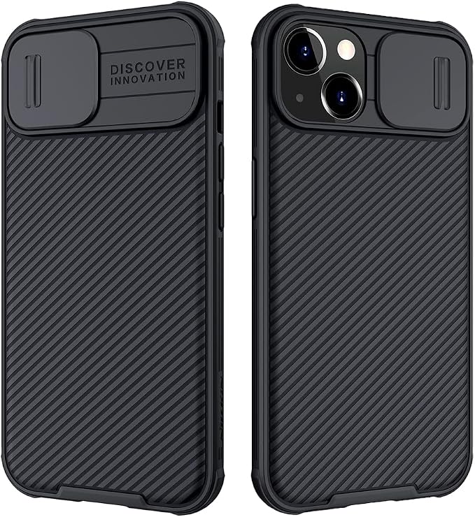 Mangix for iPhone 13 Case with Camera Cover,Slim Fit Thin Polycarbonate Protective Shockproof Cover with Slide Camera Cover, Upgraded Case for Apple iPhone 13 6.1inch (Black) by Mangix