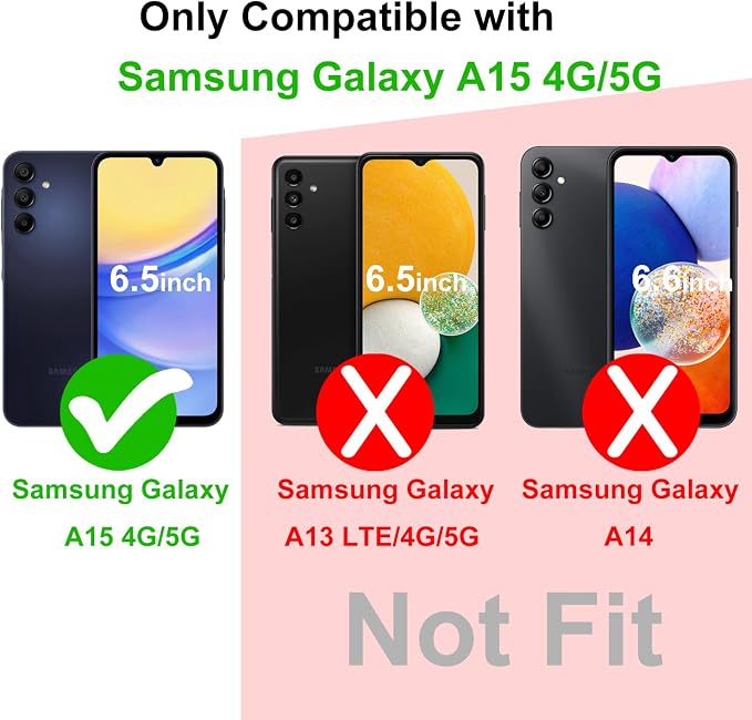 Camera Lens Protector for Samsung Galaxy A15, Black | AR+AF, 9H Tempered Glass, Individual Metal Ring, Anti Glare, Fall Protection, Camera Screen Cover - Image 2
