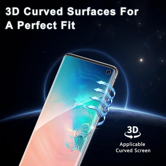 For Samsung Galaxy S10 Screen Protector, 2+2 9H Tempered Glass, Lens Guard | Ultrasonic Fingerprint Compatible, 3D Curved Fit, Case-Friendly, HD Clear, Responsive Touch, Guided Install - Image 5