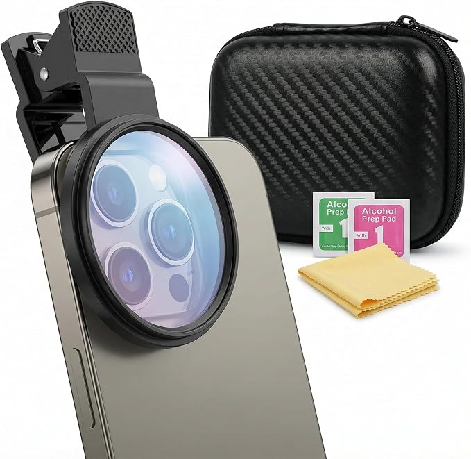 52mm CPL Filter, Clip on Lens Filter Camera Lens, HD Circular Polarizing Filter, CPL Filter Compatible with DSLR/iPhone 17/16/15/14/12/Samsung Galaxy Pixel and Other Smart Phones/Camera by Unknown