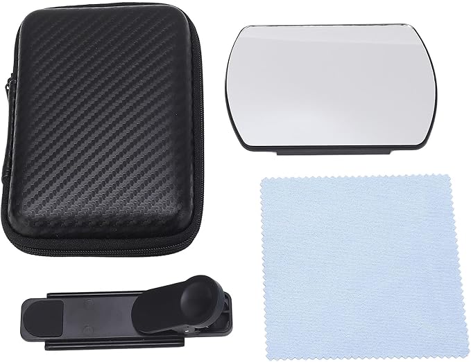 High Transparency Mirror Effect Lens with Clamp, Adjustable Glass Smartphone Camera Mirror with Storage Bag, Portable Phone Reflection Mirror for Android, iOS Smartphones - Image 8
