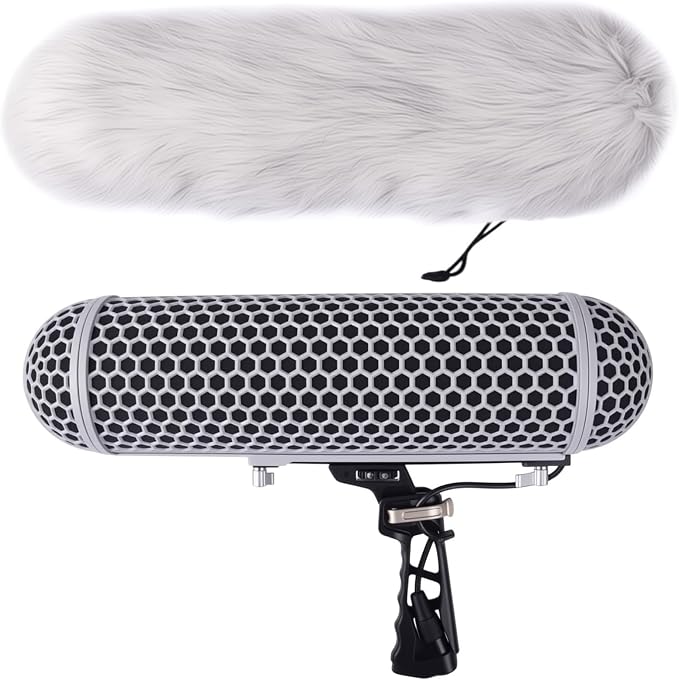 Micolive Microphone Windshield Blimp Windscreen Style Protect Cage and Shock Mount Suspension System Compatible with Rode NTG1 NTG2 NTG3 NTG4+ AT875R Line MKE 600 Series Shotgun Microphones etc by DF+DIGITALFOTO