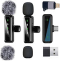 Wireless Lavalier Microphone for iPhone - iPad, Android Phone Computer, Mini Microphone for Live Streaming, Video Recording, Outdoor or Indoor Interviews, YouTube, TikTok, Vlog (Black) by Unknown