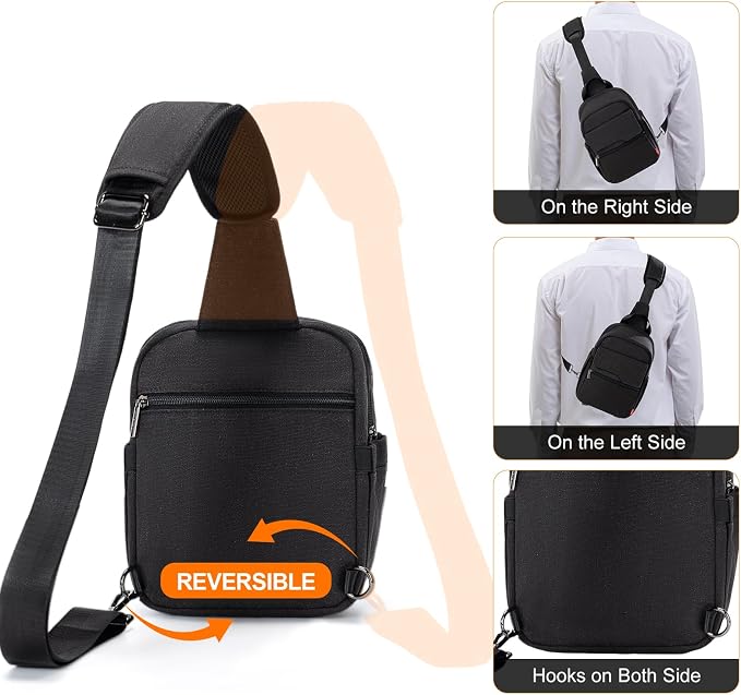 Cwatcun Large Camera Sling Bag, Crossbody Chest Bag with Tripod Holder | Fits 1body+2lenses +9.7"iPad +6.7"phone.Travel Photography Bag for Canon, Nikon, Sony, Fuji DSLR/SLR/Mirrorless Cameras, Lens - Image 7