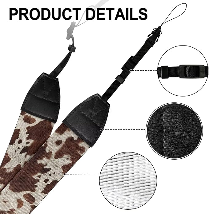 Coldinair Black Adjustable Camera Strap Universal Neck & Shoulder Soft Padded Strap for All DSLR Cameras,Binoculars - Image 7