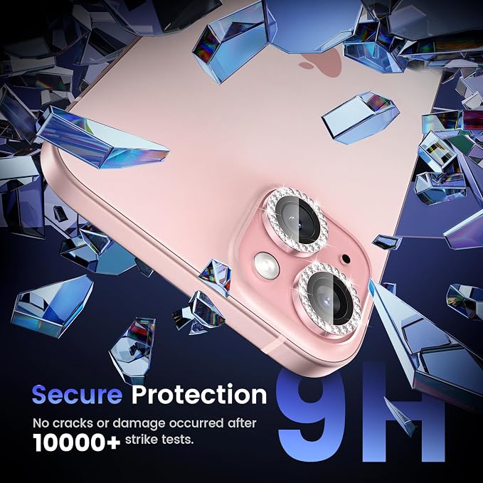 Tensea for iPhone 15/15 Plus Camera Lens Protector Bling, Camera Cover | 9H Tempered Glass Camera Screen Protector, Metal Individual Ring for iPhone15 6.1inch/ 15Plus 6.7inch, HD Clear, Easy Install - Image 4
