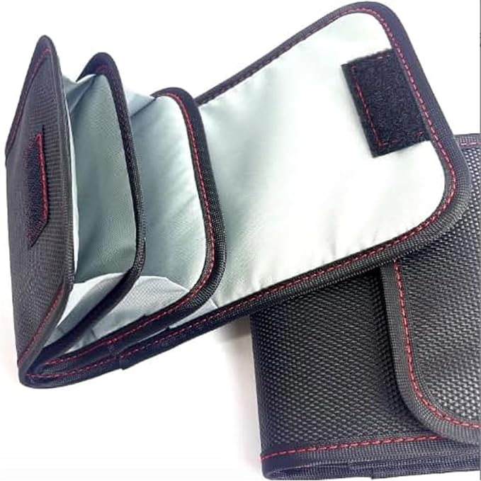 Professional Photography Filter Bag, 3-Pocket Camera Lens Filter Bag Entrainment, Waterproof And Dustproof Anti-Fall Design Suitable for 25mm-82m Filters, Pack of 2 (Red) - Image 4
