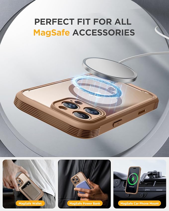miracase Privacy for iPhone 16 Pro Max Case, 25° Anti-Spy, Desert Brown | Built-in Privacy Screen Protector, Compatible with MagSafe, Full Camera Protection, 360° Full Body Shockproof Phone Case 6.9" - Image 6
