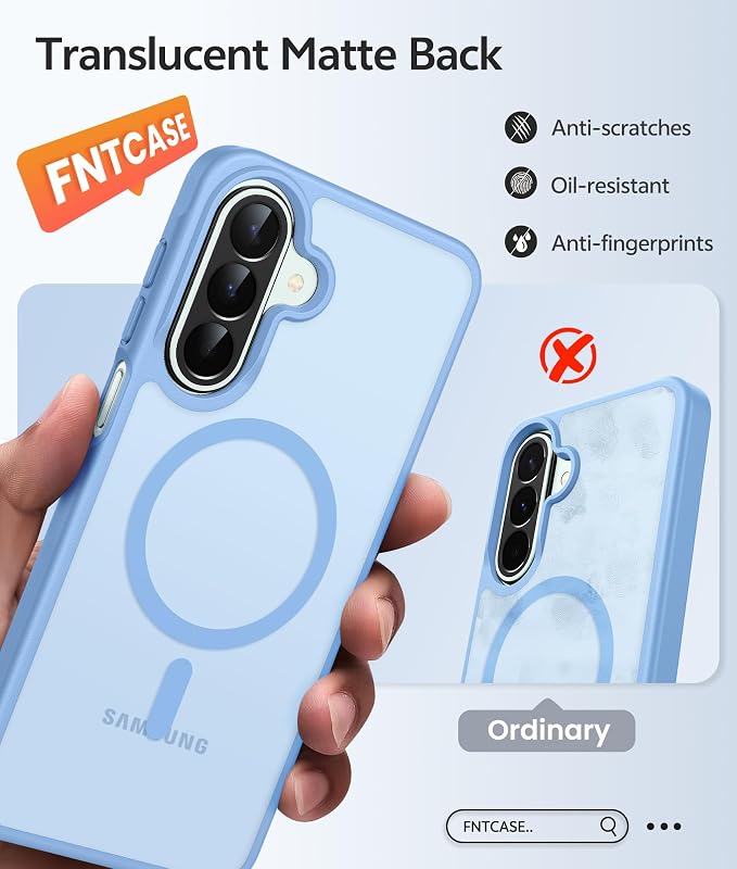 FNTCASE for Galaxy A27 5G Phone Case, Fit for Magsafe, Screen Protector | Translucent Matte, 14FT Military Grade Drop Protection, Slim Shockproof Protective, for Samsung A 27 4G Cover, Light Blue - Image 7