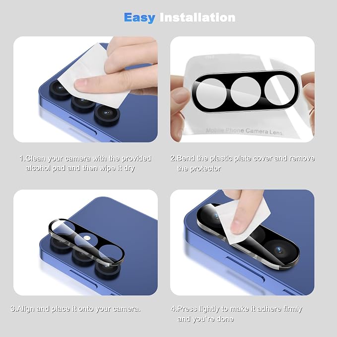 WHPXJY 2026 New Upgrade for 3 pack Samsung Galaxy S25 Camera Lens Protector-Tempered Glass Cover, 9H+ Shatterproof/Anti-scratch/Maintains Original Clarity/Easy to Install - Image 7