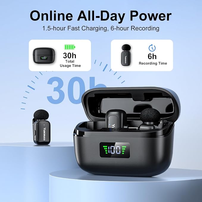 Mini Wireless Microphone for iPhone Android Tablets | with Noise Reduction, 30h Charging Case, 3 Voice Changer, Plug & Play Mini Mic for iPhone Vlogging, Video Recording, Podcast - Image 6