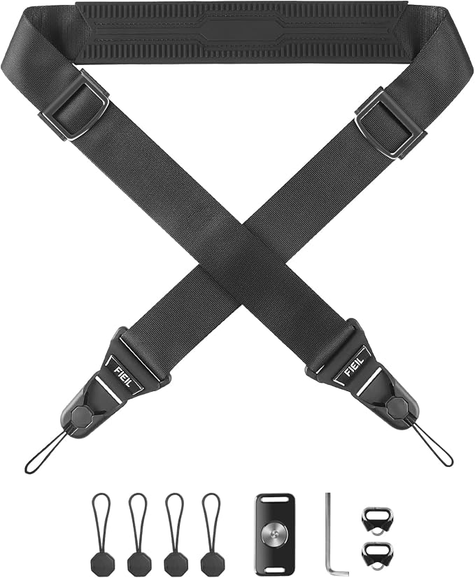 FIEIL Camera Strap with Quick Release Plate, Adjustable Camera Neck Strap, Comfort Camera Sling Strap, Quick Release buckles for/DSLR/SLR/Mirrorless Digital Cameras. by FIEIL