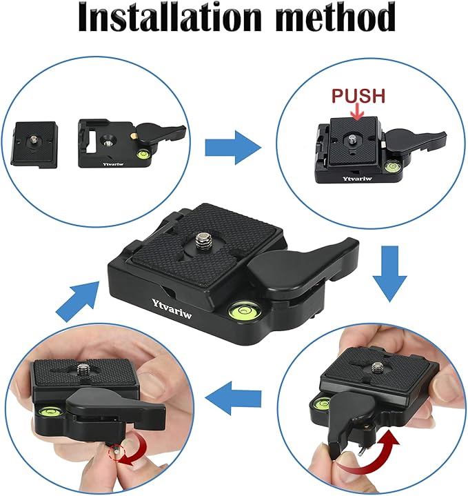 323 RC2 Quick Release Plate Adapter, Rapid Connect Adapter with Quick Release Plate Compatible for Manfrotto Monopod, Manfrotto Tripod Ball Head and Tripod - Image 4
