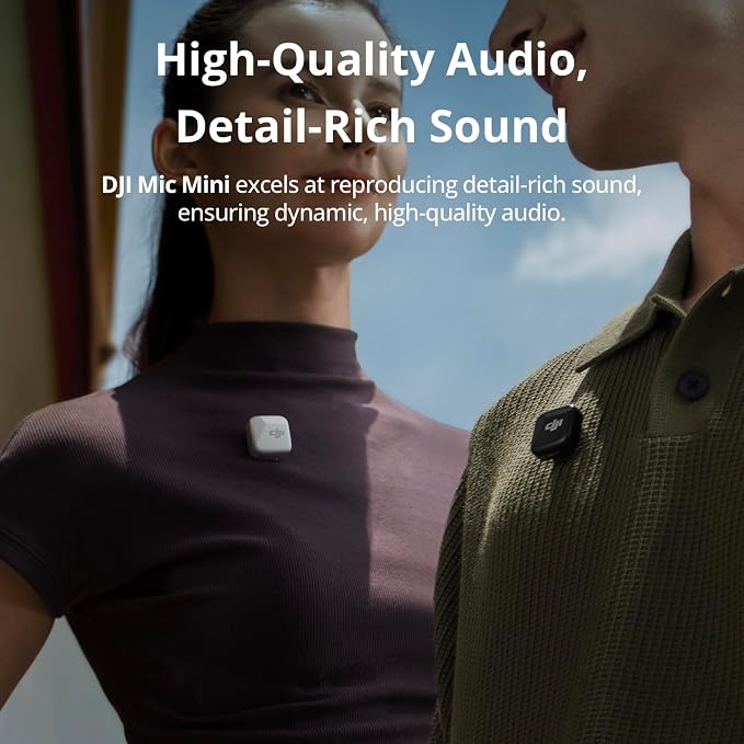 DJI Mic Mini Transmitter (Infinity Black), Ultralight, Detail-Rich Audio | DJI OsmoAudio, Noise Cancelling, Wireless Microphone for Camera/iPhone/Android, Vlog, Streaming - Image 3