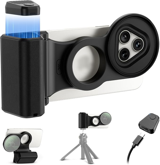 67mm Magnetic Phone Lens Filter Adapter Kit for iPhone 16/15/14 Pro(NOT for Pro Max),UV ND CPL Phone Filter Mount with Universal Smartphone Camera Shutter Grip for Photography(Filters Not Included) by Kiorafoto