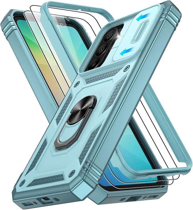 Gritup for Galaxy A26 Phone Case: Samsung-A26-Phone Case with Screen Protector*2 | Magnetic Stand & Slide Camera Cover, Shock Proof Military-Grade para Galaxy A 26 Cover, Green by Gritup