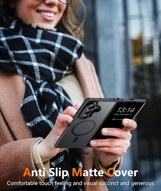 FNTCASE for Samsung Galaxy Z Fold 8 Ultra / Z Fold 7 Case, Fit for Magsafe | Screen Protector, Translucent Matte, 18FT Military Grade Drop Protection, Shockproof Protective Phone Cover, Black - Image 9