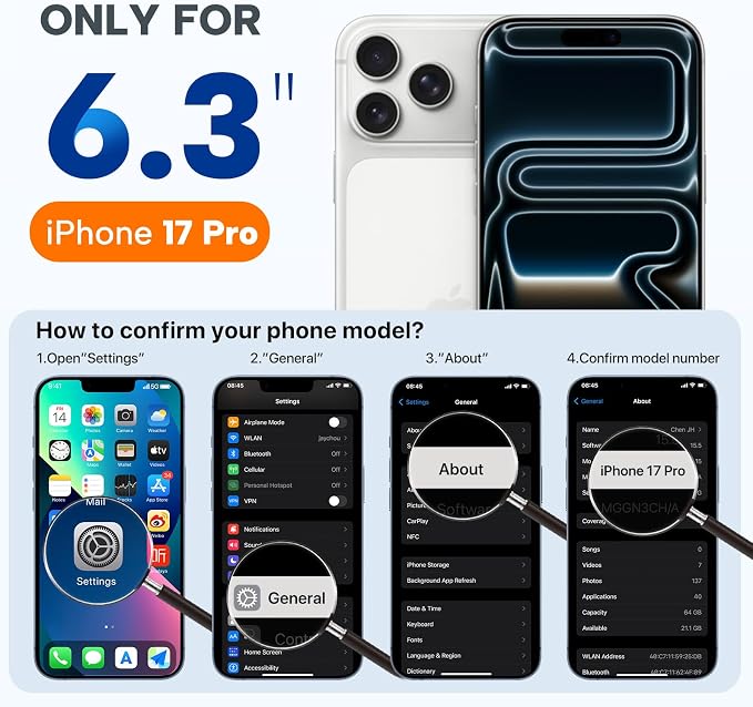 miracase Magnetic for iPhone 17 Pro Case, Compatible with MagSafe, Integrated Silicone Camera Control Cover, 3.0mm Thicken Shockproof Drop Protection Phone Case for 17 Pro,Dark Purple - Image 2