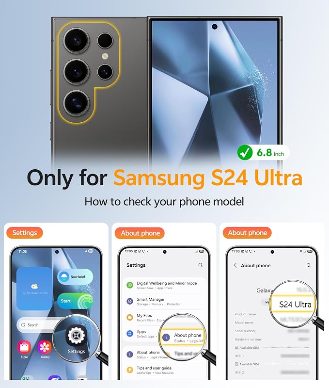 FNTCASE for Samsung Galaxy S24 Ultra Case, Compatible with Magsafe Blue | Screen Protector, Full Camera Protection, Translucent Matte, 14FT Military Grade Drop Proof, Protective Phone Cover - Image 2