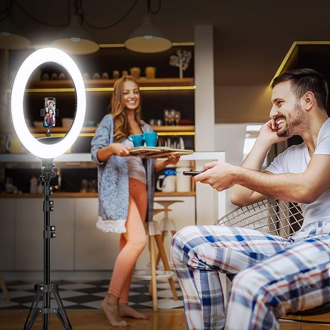 Yesker Ring Light 18" Wireless Remote LCD Screen with Tripod Stand 65W LED Ringlight Bi-Color 3200-5500K CRI≥95 for Portrait Live Stream Photography Tiktok Video Zoom Meeting Online Teaching - Image 2