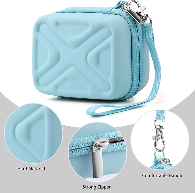 Digital Camera Case for AbergBest 21 Mega Pixels 2.7" LCD Rechargeable HD/Kodak Pixpro/Canon PowerShot ELPH 180/190/Sony DSCW800/DSCW830 Cameras, Travel Carrying Protective Case for Camera- Lightblue - Image 6