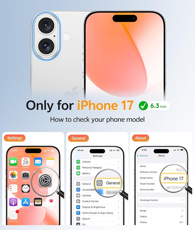 FNTCASE for iPhone 17 Case, Compatible with Magsafe, Glass Screen Protector | Full Camera Protection, Translucent Matte, 14FT Military Grade Drop Proof, Shockproof Protective Phone Cover, Orange - Image 2