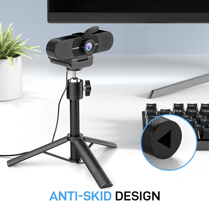 EMEET C960 Webcam with Tripod, 1080P Webcam with Mic, Adjustable Height | Desktop Tripod, C960 Web Camera with Privacy Cover, Plug & Play with Stand for Zoom/Skype/YouTube/FaceTime - Image 7