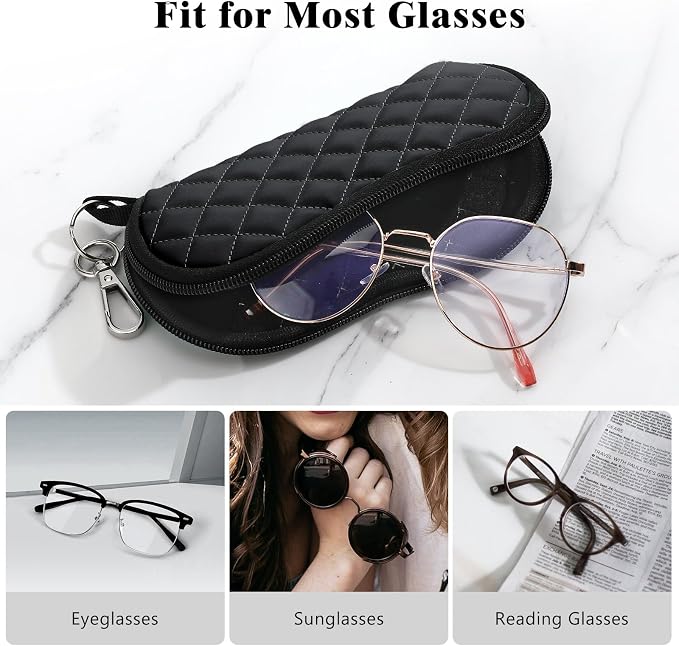 MoKo Sunglasses Soft Case Ultra Light Neoprene Zipper Eyeglass Case for Men Women - Image 4