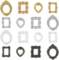 16PCS Miniature Dollhouse Accessories Gold Foil Small Photo Frames | Aesthetic Mini Frames, for DIY Craft, Jewelry Display, Gothic Dollhouse Picture Frame, Doll House Ornament by Unknown