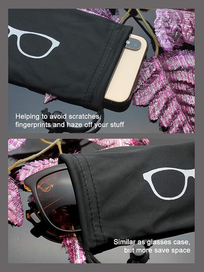 Quality Microfiber Eyeglass Pouch with Bead Lock Micro Fiber Sunglasses Case Pouch Soft Store - Image 5