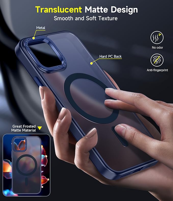 LeYi for iPhone-11-Pro-Max Cases Blue with Screen Protector X2 + Camera Cover X2[ MagSafe Compatible] Magnetic Military Grade Protective Phone Case for iPhone 11promax i Phone 11pro max, Matte Blue - Image 2