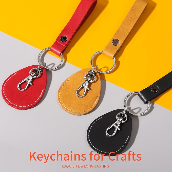 LEOBRO 60 PCS Swivel Snap Hooks and Key Rings, Keychain Clips and Key Chain Rings, Metal Split Rings, Keychain Making Kit, for Key, Key Chains, Jewelry Making, Crafts, Silver - Image 5