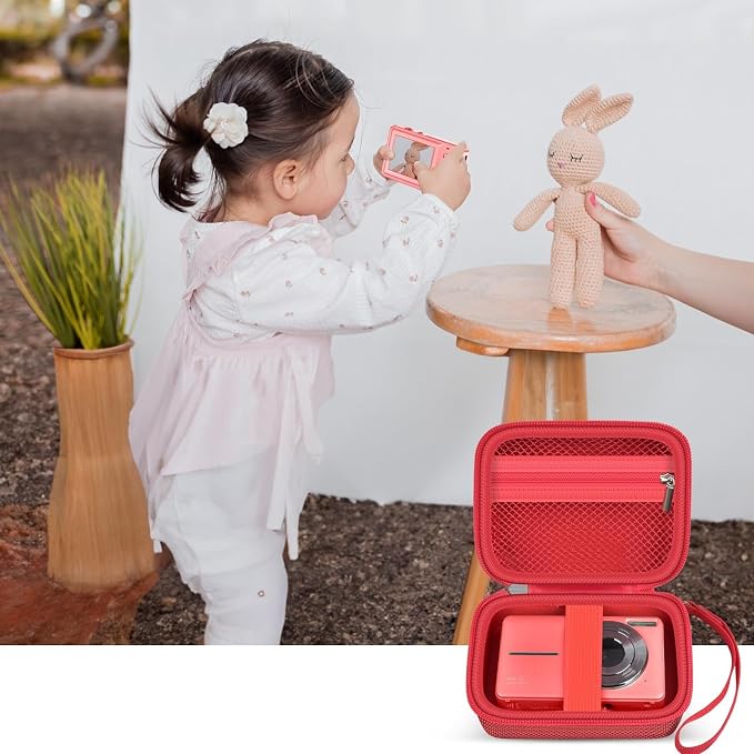 ALKOO Digital Camera Case for CAMKORY, Camera Pouch for KODAK Pixpro -Red | for Lecran/for VAHOIALD Point and Shoot Camera, Hard Carrying Case with Mesh Pocket, Compact for Vlogging, Travel and Storage - Image 7