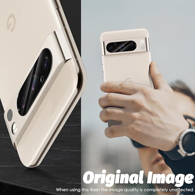 Orzero (3 Pack Camera Lens Protector Compatible for Google Pixel 8 Pro 6.7", Protector de Cámera Glass High Definition Anti-Scratch Case Friendly Does Not Affect Temperature Sensor (Not for Pixel 8) - Image 4