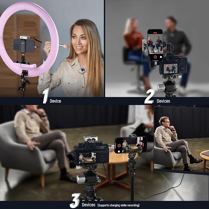 NEEWER CM31 Wireless Lavalier Microphone with 8GB Storage 820ft Range 48KHz 24Bit Noise Cancelling Compatible with iPhone iPad Android PC Camera YouTube/TikTok Stream Podcast Interview - Image 9