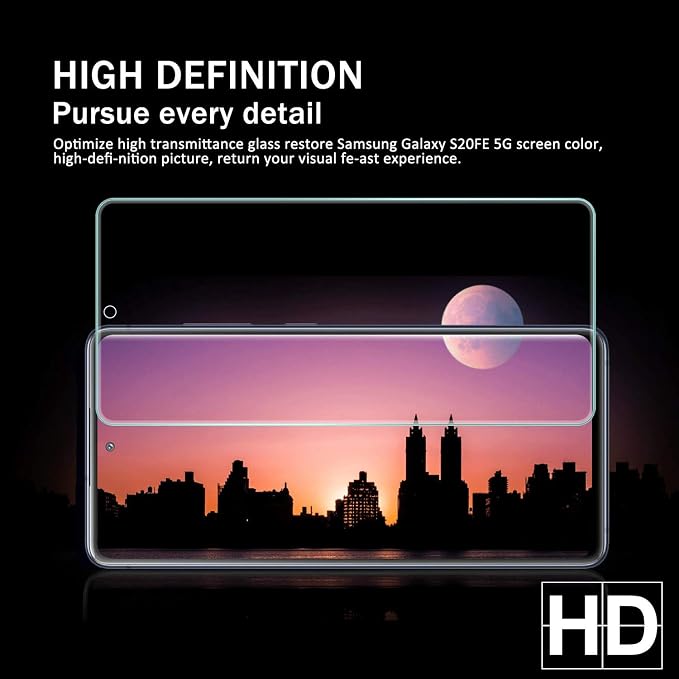 Galaxy S20 FE HD Clear Tempered Glass Screen Protector + Camera Lens Protectors, [2+2 Pack] [3D Glass] [Anti-Glare] [Bubble-Free] Screen Protector Glass For Samsung Galaxy S20 FE - Image 6