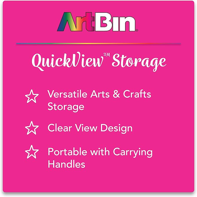 ArtBin 8017AB 17 inch Quick View Carrying Case, Portable Art & Craft Organizer with Handle, [1] Plastic Storage Case, Translucent - Image 6