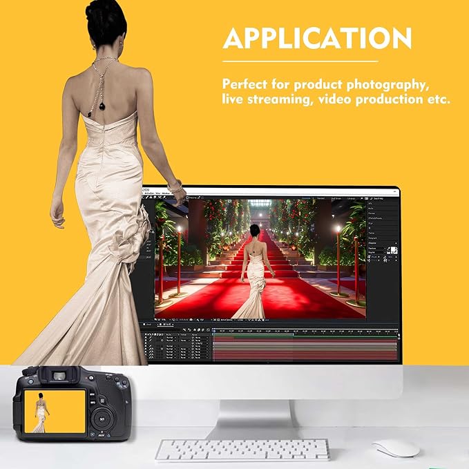 Yellow Photography Backdrop for Photoshoot, Fabric 5x7ft | Versatile Studio Photo Backgrounds, Non Reflective, Easy to Use, for Portraits, Product, Party, Video Creation - Image 3