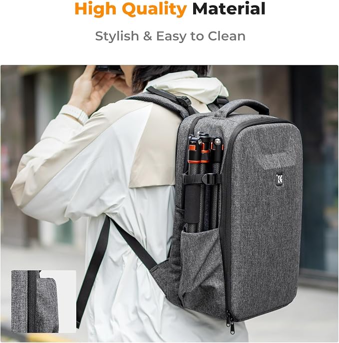 K&F CONCEPT Camera Backpack,Hardshell Photography DSLR Camera Bag | 15-15.6 Inch Laptop Compartment, Waterproof, Hard Shell Camera Case, Compatible with Canon/Nikon/Sony/DJI Mavic Drone, B07 - Image 6