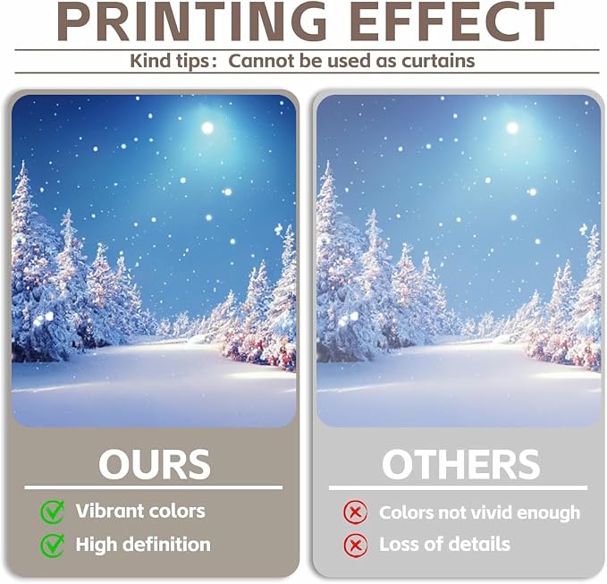 Winter Christmas Backdrop 20x10ft Winter Snow Forest Backdrop White Xmas Trees Photography Background for Christmas New Year Party Decorations Banner Photo Background Photo Props - Image 3